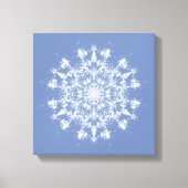 Abstrakt Lacy Fraktal Snowflake auf blauem Hinterg Leinwanddruck (Vorderseite)