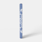 Abstrakt Lacy Fraktal Snowflake auf blauem Hinterg Samsung Galaxy Hülle (Linke Seite)