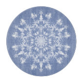 Abstrakt Lacy Fraktal Snowflake auf blauem Hinterg Schneidebrett (Vorderseite)