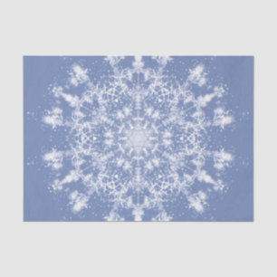 Abstrakt Lacy Fraktal Snowflake auf blauem Hinterg Seidenpapier