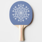 Abstrakt Lacy Fraktal Snowflake auf blauem Hinterg Tischtennis Schläger (Rückseite)