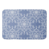 Abstrakt Lacy Fraktal Snowflake Pattern auf Blue Badematte (Vorderseite)