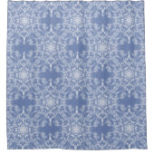 Abstrakt Lacy Fraktal Snowflake Pattern auf Blue Duschvorhang (Vorderseite)