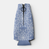 Abstrakt Lacy Fraktal Snowflake Pattern auf Blue Flaschenkühler (Rückseite)