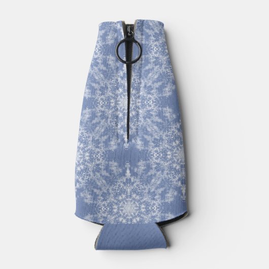 Abstrakt Lacy Fraktal Snowflake Pattern auf Blue Flaschenkühler (Rückseite)