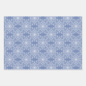 Abstrakt Lacy Fraktal Snowflake Pattern auf Blue Geschenkpapier Set (Vorderseite 2)