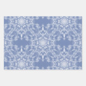 Abstrakt Lacy Fraktal Snowflake Pattern auf Blue Geschenkpapier Set (Vorderseite)