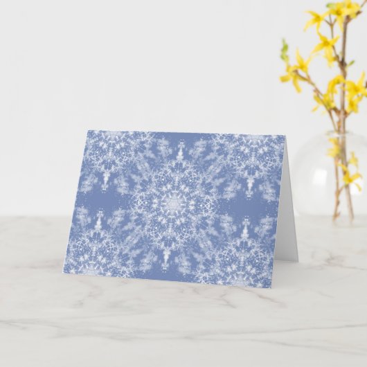 Abstrakt Lacy Fraktal Snowflake Pattern auf Blue Karte (Gelbe Blume)