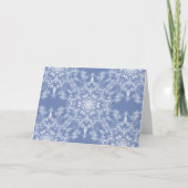 Abstrakt Lacy Fraktal Snowflake Pattern auf Blue Karte (Vorderseite)