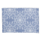 Abstrakt Lacy Fraktal Snowflake Pattern auf Blue Kissenbezug (Vorderseite)