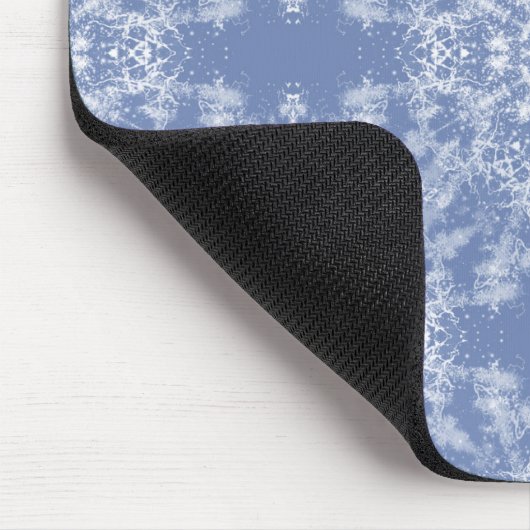 Abstrakt Lacy Fraktal Snowflake Pattern auf Blue Mousepad (Ecke)