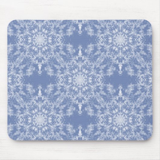 Abstrakt Lacy Fraktal Snowflake Pattern auf Blue Mousepad (Vorne)