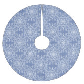 Abstrakt Lacy Fraktal Snowflake Pattern auf Blue Polyester Weihnachtsbaumdecke (Vorderseite)