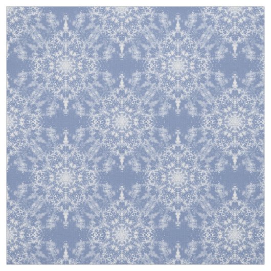 Abstrakt Lacy Fraktal Snowflake Pattern auf Blue Stoff (Muster)