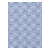 Abstrakt Lacy Fraktal Snowflake Pattern auf Blue Tischdecke (Vorderseite)