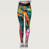 Abstrakt Lava Leggings (Vorderseite)
