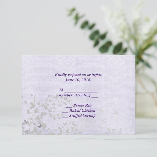 Abstrakt Leaf UAWG RSVP Karte (Stehend Vorderseite)