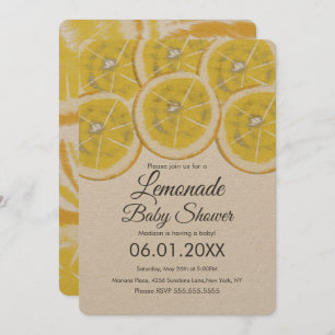 Abstrakt Lemon Citrus Lemonade Baby Dusche Kraft Einladung