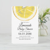 Abstrakt Lemon Citrus Yellow Lemonade Kinderdusche Einladung (Stehend Vorderseite)