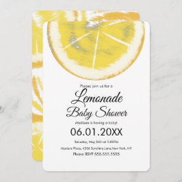 Abstrakt Lemon Citrus Yellow Lemonade Kinderdusche Einladung