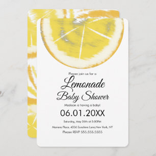 Abstrakt Lemon Citrus Yellow Lemonade Kinderdusche Einladung