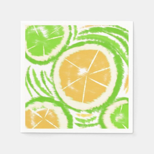 Abstrakt Lemon Limon Summer Serviette (Vorderseite)