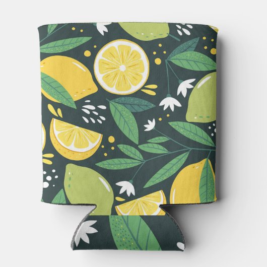 Abstrakt Lemon: Moderne Kunst nahtlos. Dosenkühler (Rückseite)