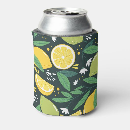 Abstrakt Lemon: Moderne Kunst nahtlos. Dosenkühler (Kanne Rückseite)