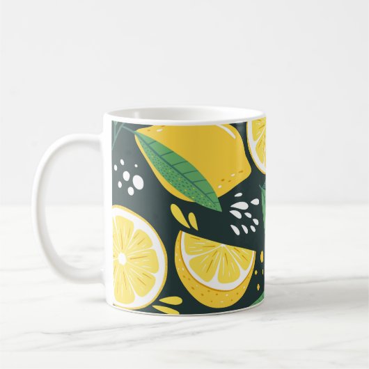 Abstrakt Lemon: Moderne Kunst nahtlos. Kaffeetasse (Links)