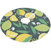 Abstrakt Lemon: Moderne Kunst nahtlos. Polyester Weihnachtsbaumdecke (Schrägansicht)