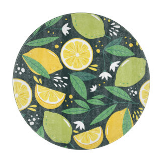 Abstrakt Lemon: Moderne Kunst nahtlos. Schneidebrett