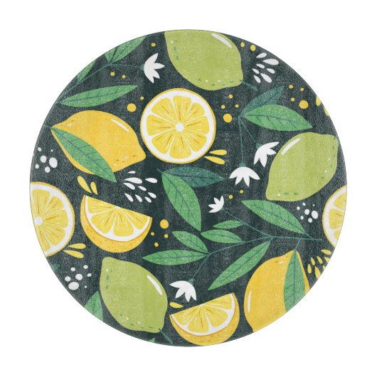 Abstrakt Lemon: Moderne Kunst nahtlos. Schneidebrett (Vorderseite)