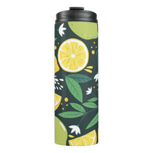 Abstrakt Lemon: Moderne Kunst nahtlos. Thermosbecher