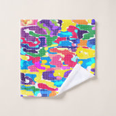 Abstrakt leuchtend mehrfarbig badhandtuch set (Waschlappen)