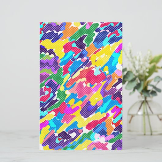 Abstrakt leuchtend mehrfarbig briefpapier (Stehend Vorderseite)