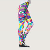 Abstrakt leuchtend mehrfarbig leggings (Rechts)