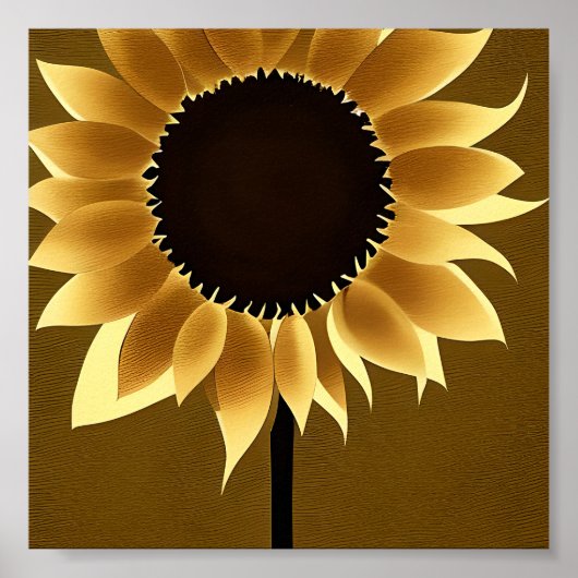 Abstrakt leuchtende Sonnenblume Poster (Vorne)