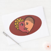 Abstrakt Liebhaber von Aufklebern Ovaler Aufkleber (Umschlag)