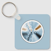 Abstrakt Light Blue Fraktal Schlüsselanhänger (Vorderseite)