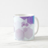 Abstrakt-Lila-Blue Hexagon - Shape-Muster-Throw Kaffeetasse (VorderseiteRechts)