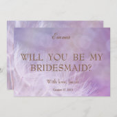 Abstrakt Lila Bokeh wirst du meine Bridesmaid sein Einladung (Vorne/Hinten)