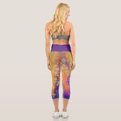 Abstrakt Lila Capri Leggings (Rückseite)
