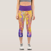 Abstrakt Lila Capri Leggings (Vorderseite)