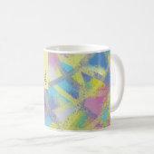 Abstrakt lila-gelbe Monogramm Kaffeetasse (VorderseiteRechts)