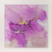 Abstrakt lila, Gold: Mischacrylfasern. Puzzle (Horizontal)