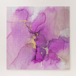 Abstrakt lila, Gold: Mischacrylfasern. Puzzle