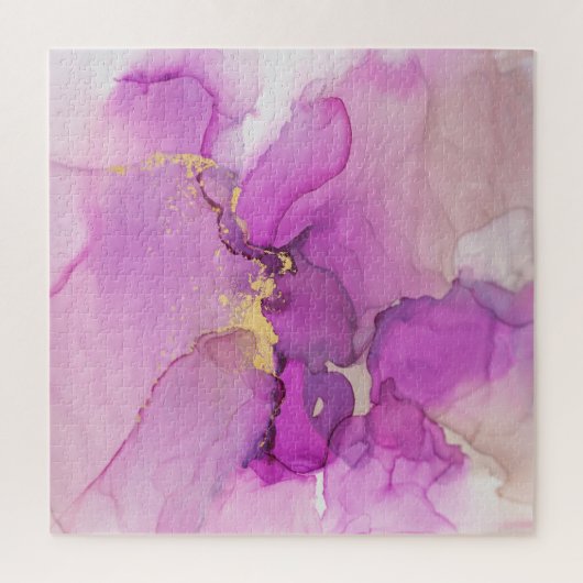 Abstrakt lila, Gold: Mischacrylfasern. Puzzle (Vertikal)