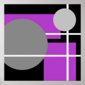 Abstrakt Lila Grau Schwarz-weiß Poster (Vorne)