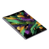 ABSTRAKT LILA GREEN GOLD MARDI GRAS SPLASHES NOTIZBLOCK (Rechte Seite)