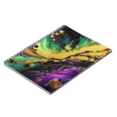 ABSTRAKT LILA GREEN GOLD MARDI GRAS SPLASHES NOTIZBLOCK (Linke Seite)
